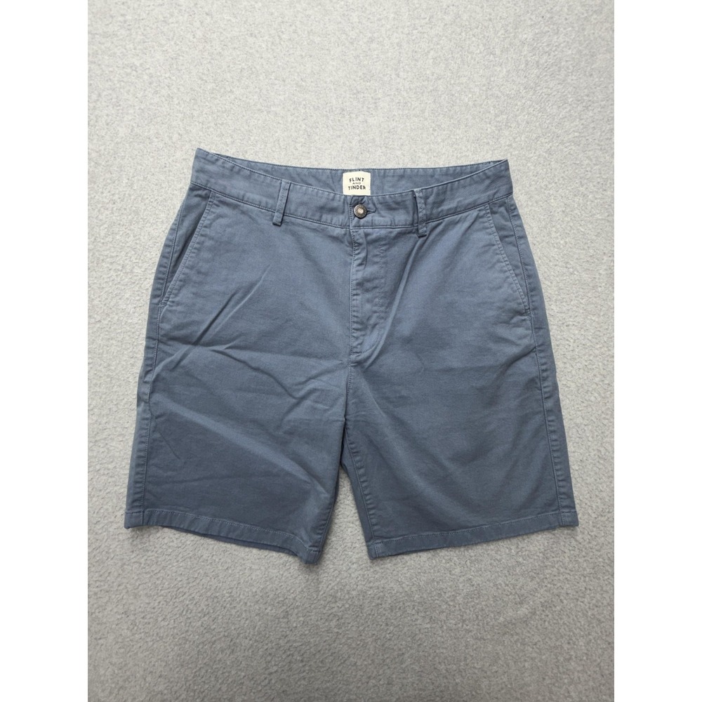 Flint And‎ Tinder Shorts Mens 33 Blue Chino Stretch 9 Inseam Casual Summer